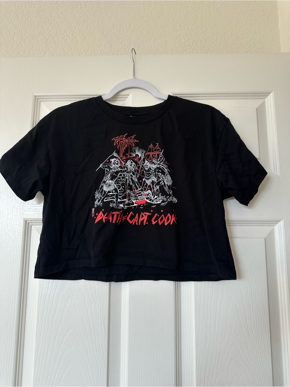 Ascolour Death of Captain Cook Crop Top T Shirt Short Sleeve